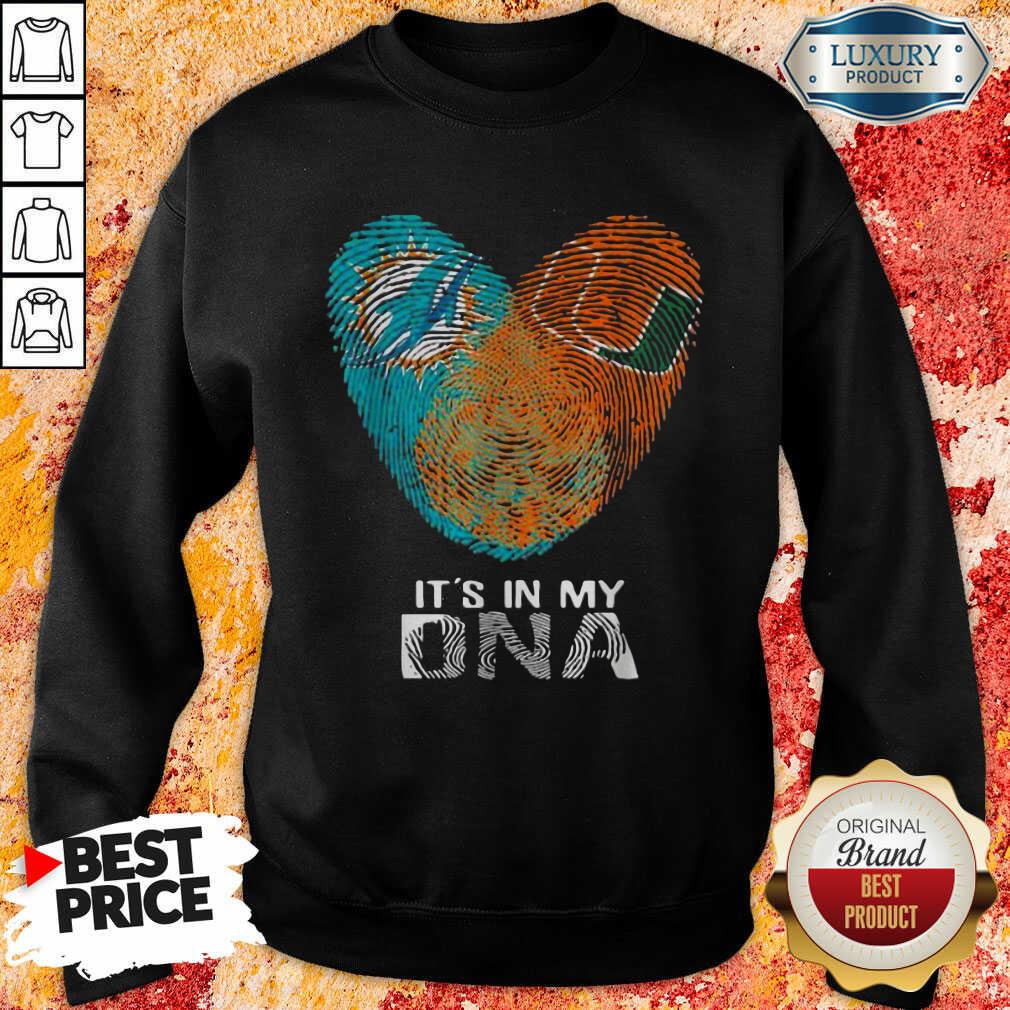 Happy Dolphins Hurricanes It’S In My Dna Heart Fingerprints Shirt