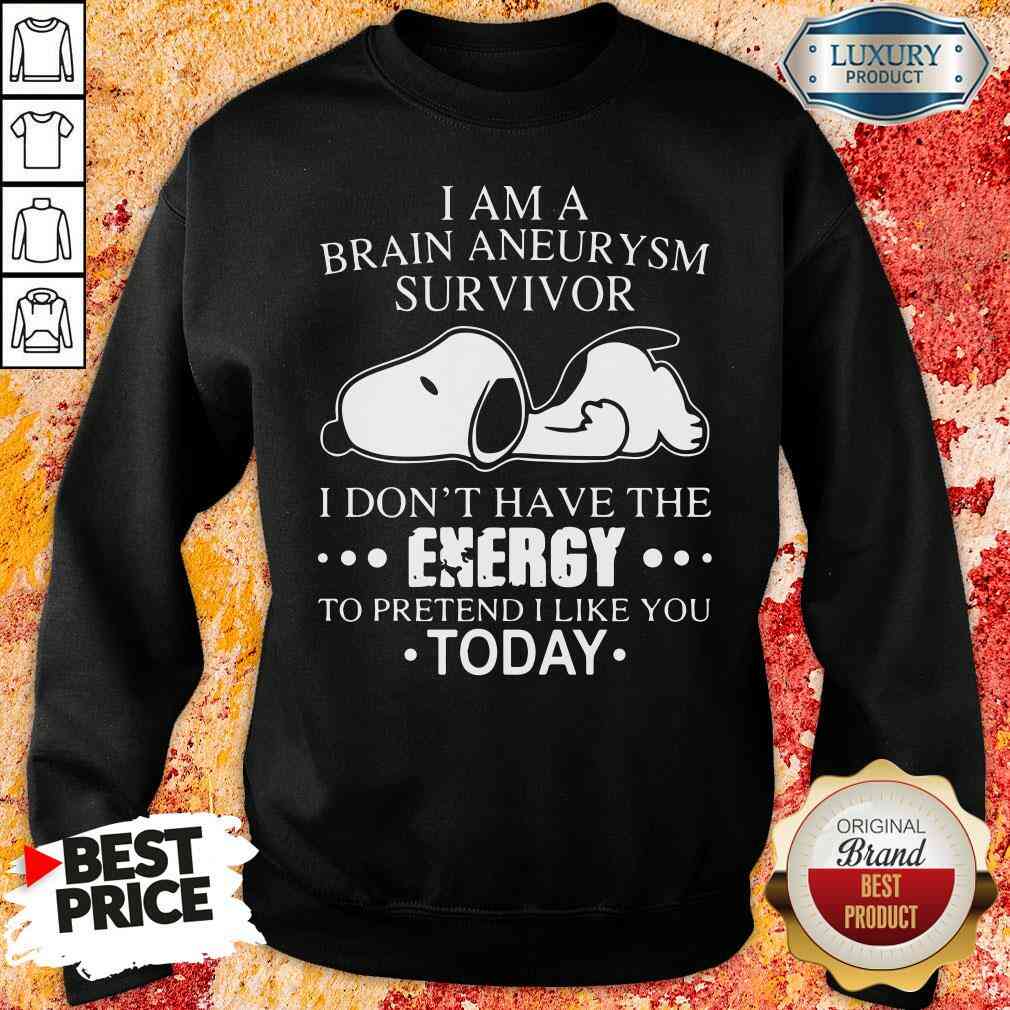 Happy Snoopy I Am A Brain Aneurysm Survivor Tee Shirt