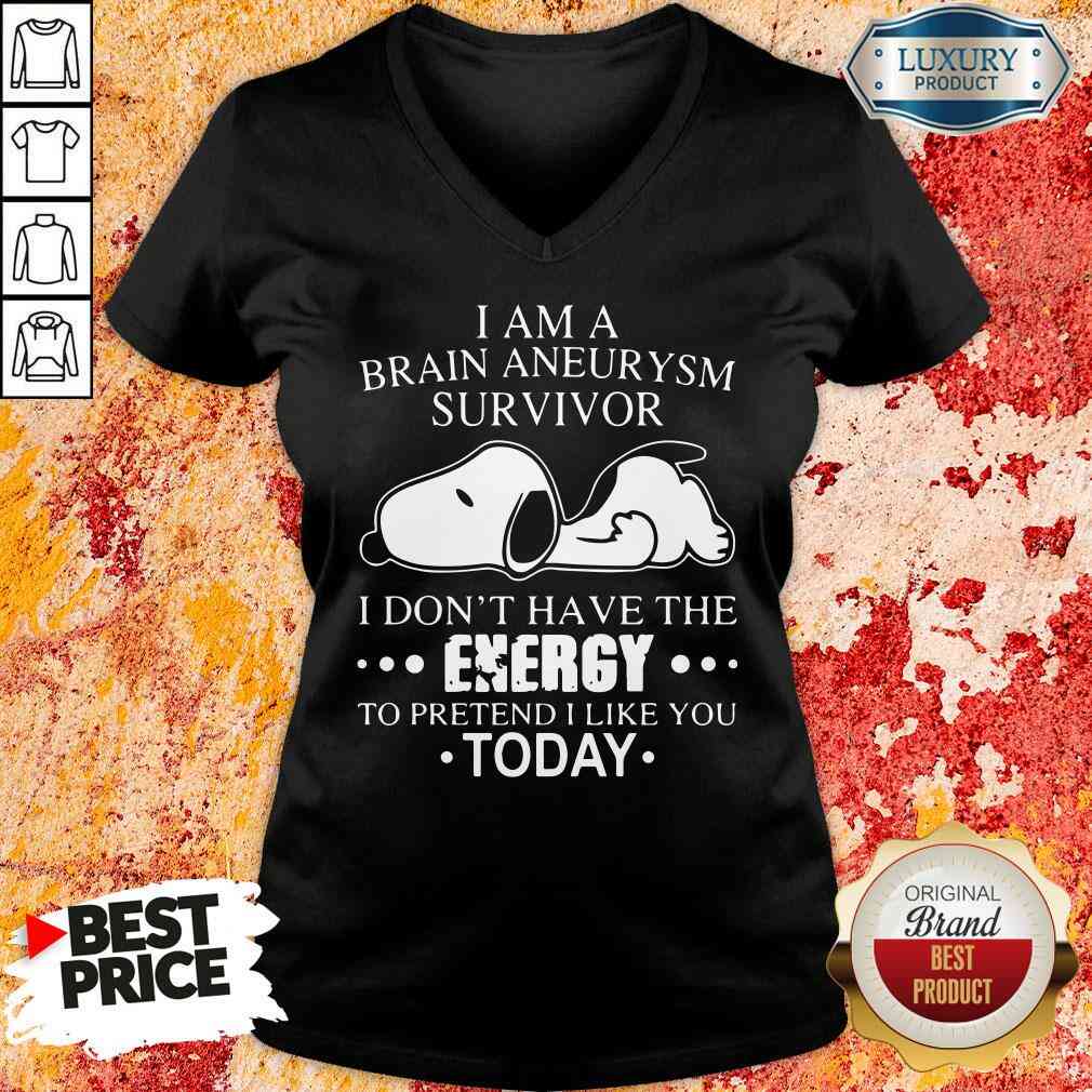 Happy Snoopy I Am A Brain Aneurysm Survivor Tee Shirt