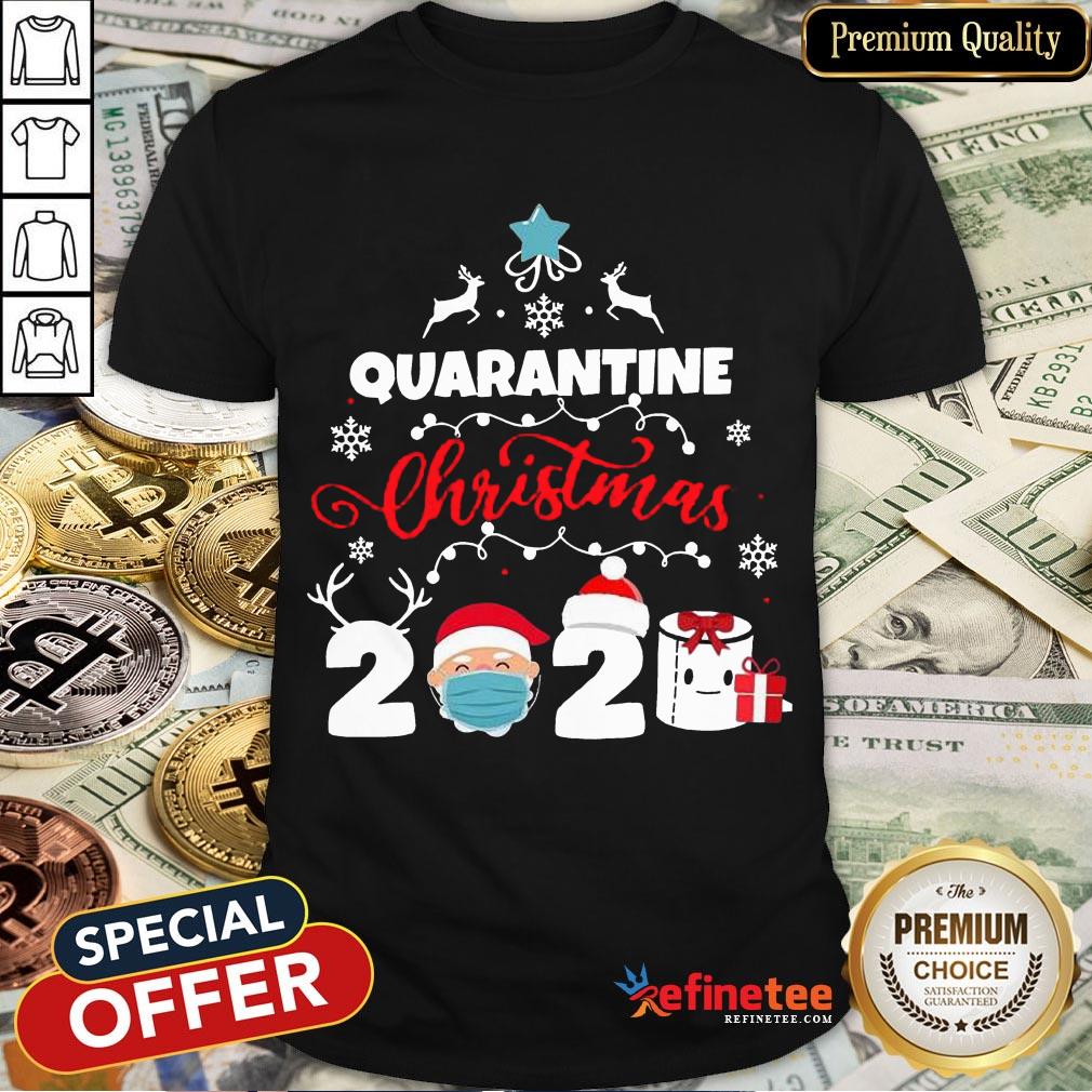 Happy Xmas Quarantine Christmas 2020 Social Distancing Christmas Shirt