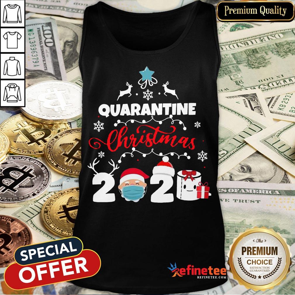 Happy Xmas Quarantine Christmas 2020 Social Distancing Christmas Shirt