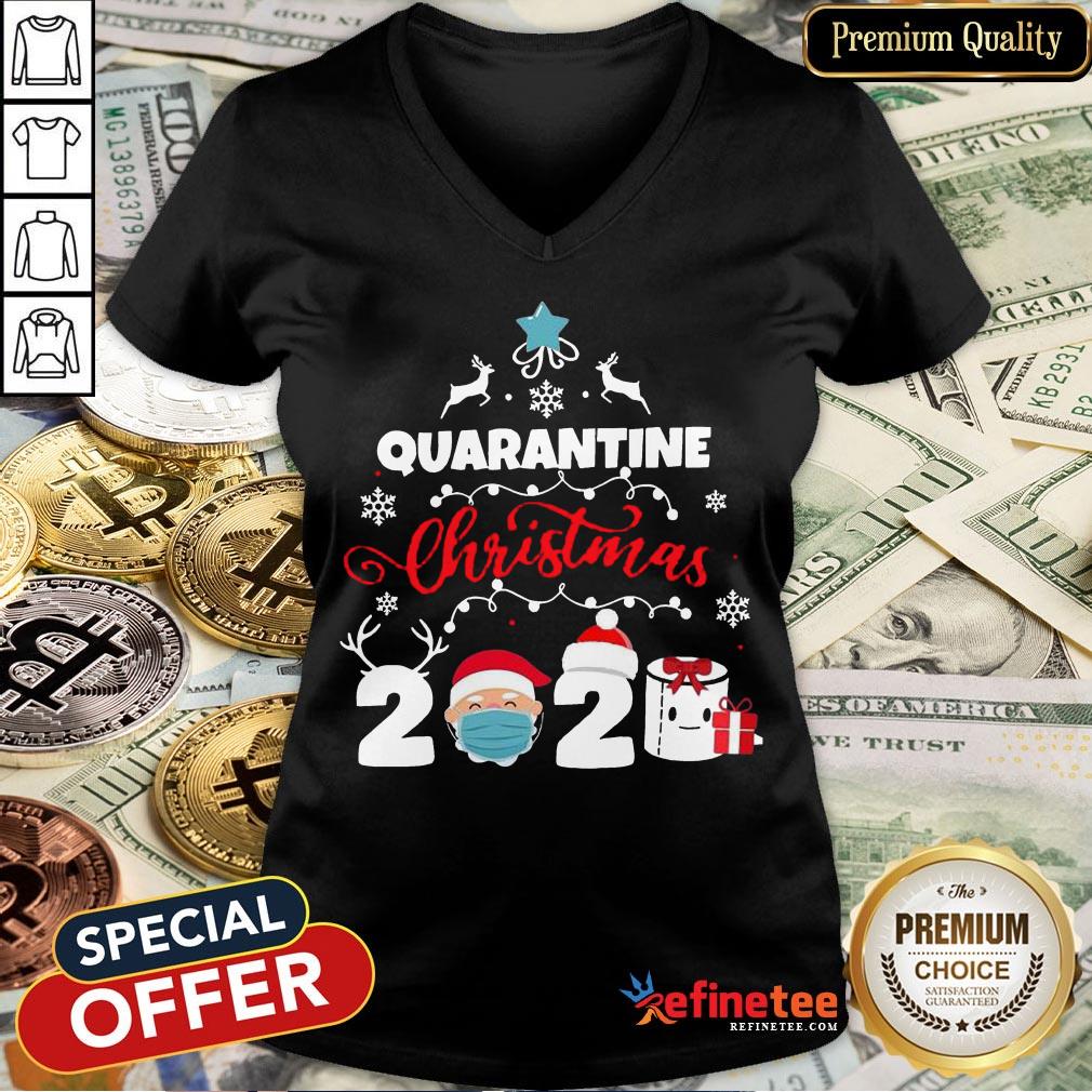Happy Xmas Quarantine Christmas 2020 Social Distancing Christmas Shirt
