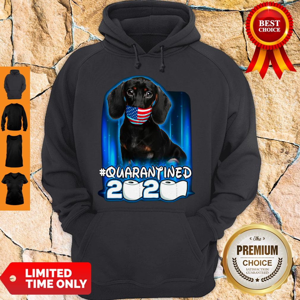 Top Dachshund Face Mask American Flag Quarantined 2020 Shirt