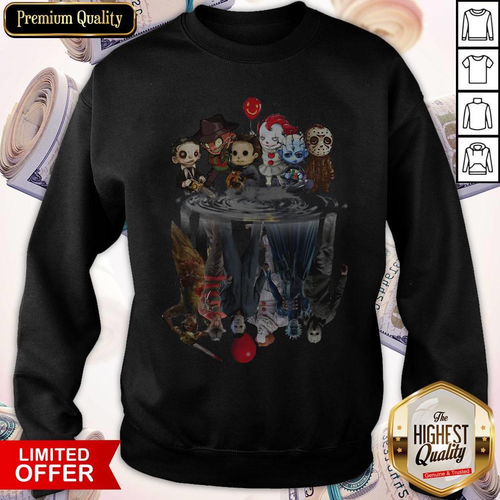 Horror Characters Movies Water Mirror Reflection Halloween Shirt