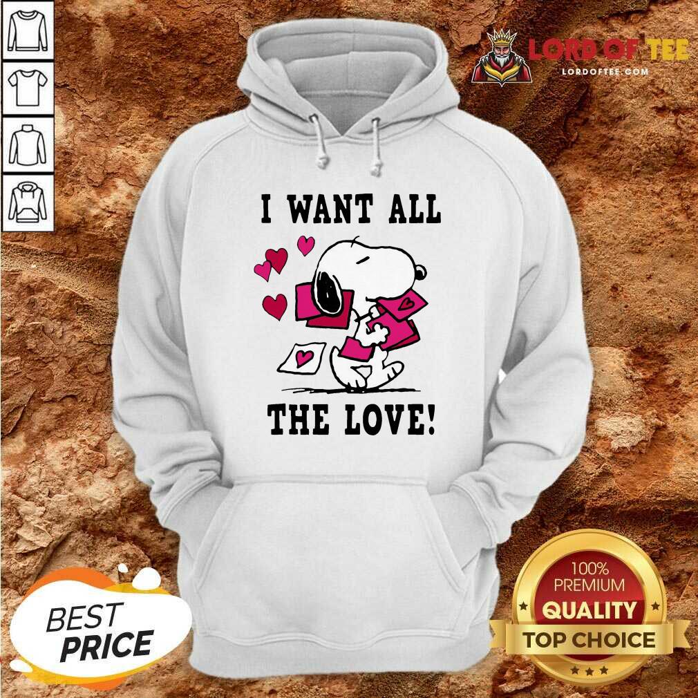 Hot Nice Peanuts Snoopy All The Love Valentines Shirt