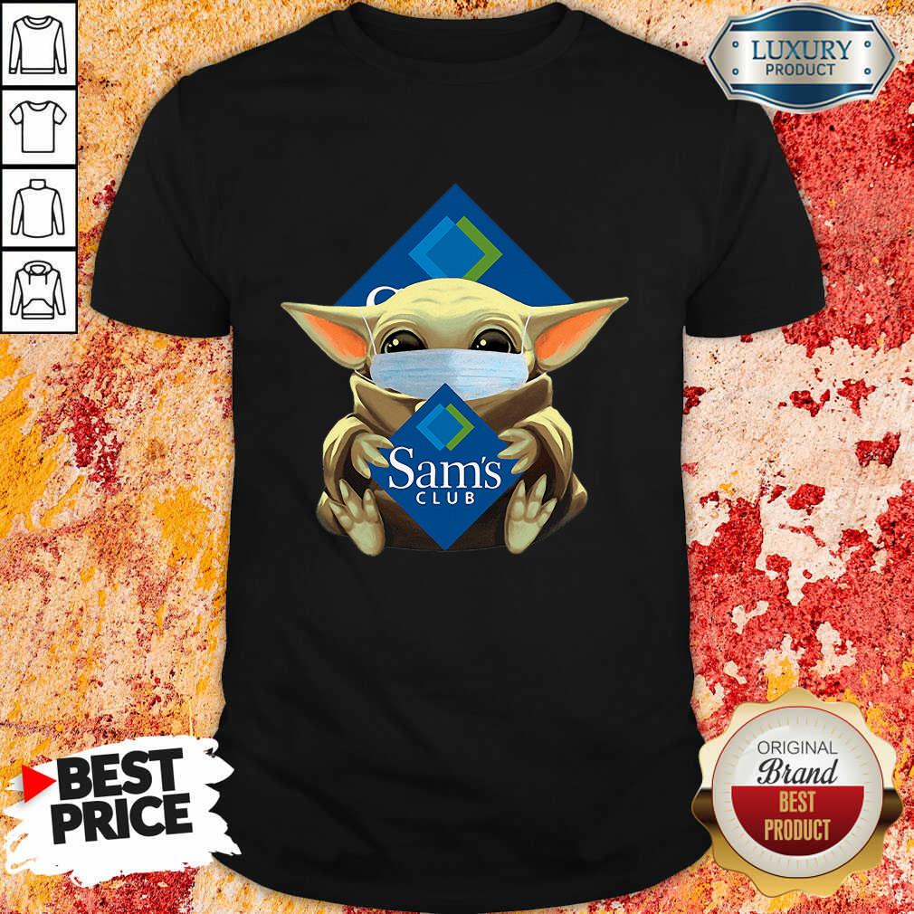 Hot Star Baby Yoda Mask Hug Sams Club Covid-19 Shirt