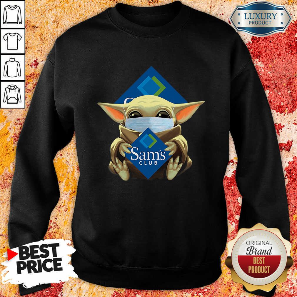 Hot Star Baby Yoda Mask Hug Sams Club Covid-19 Shirt