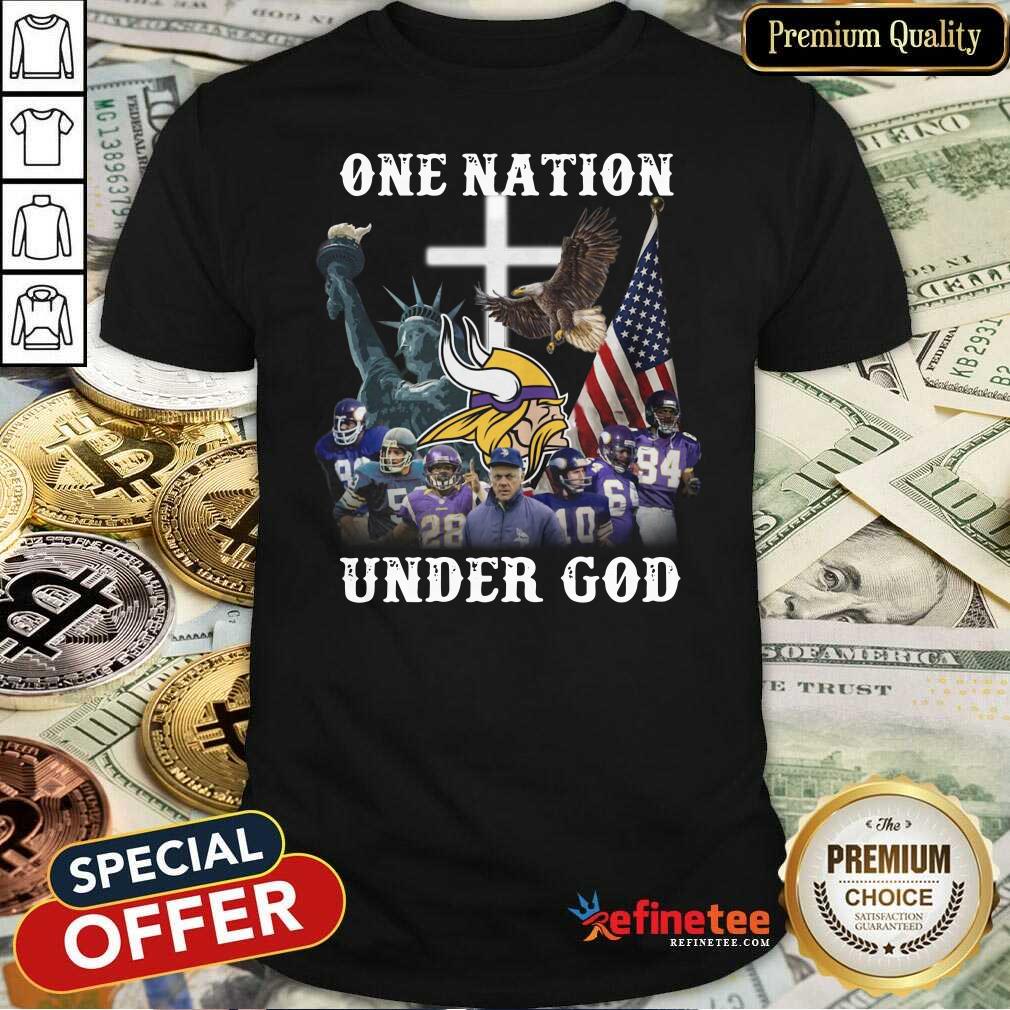Hot The Minnesota Vikings Team Football One Nation Under God 2021 Shirt
