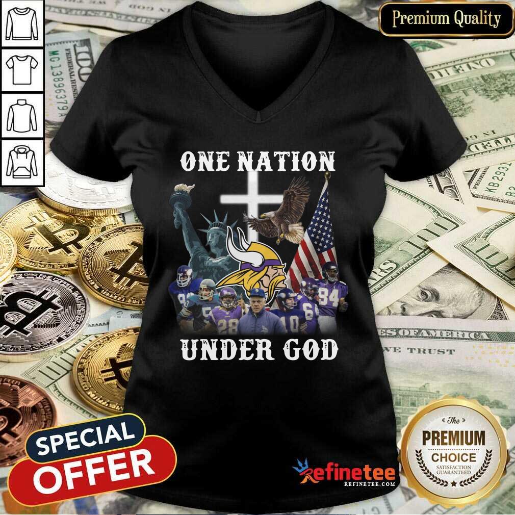 Hot The Minnesota Vikings Team Football One Nation Under God 2021 Shirt