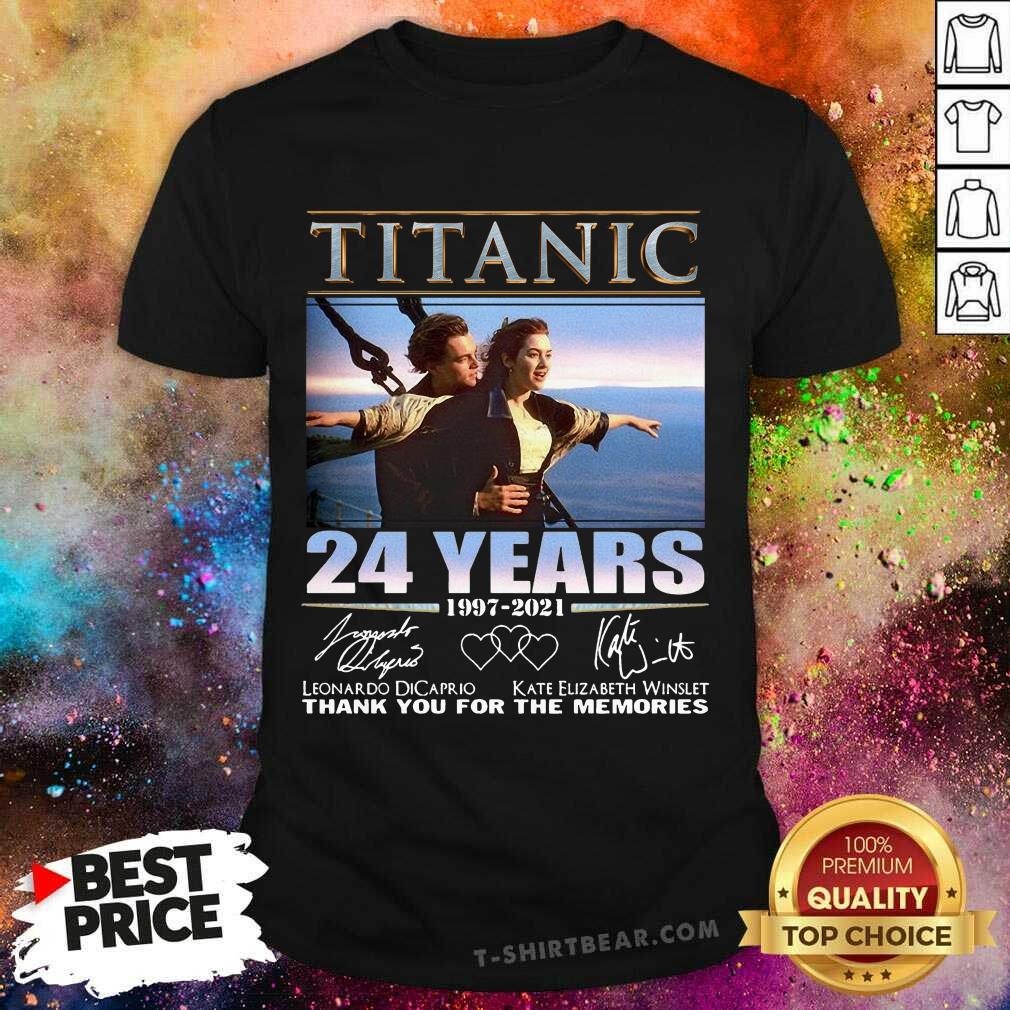 Hot Titanic 24 Years 1997 2021 Thank You For The Memories Signatures Shirt