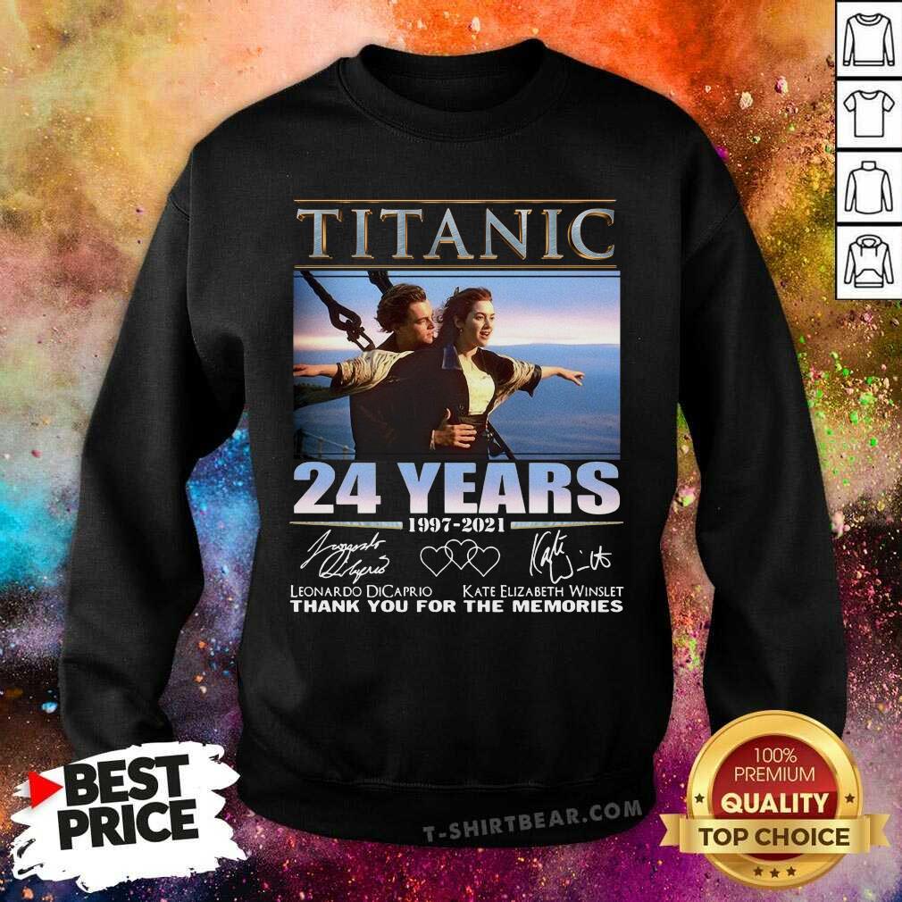 Hot Titanic 24 Years 1997 2021 Thank You For The Memories Signatures Shirt