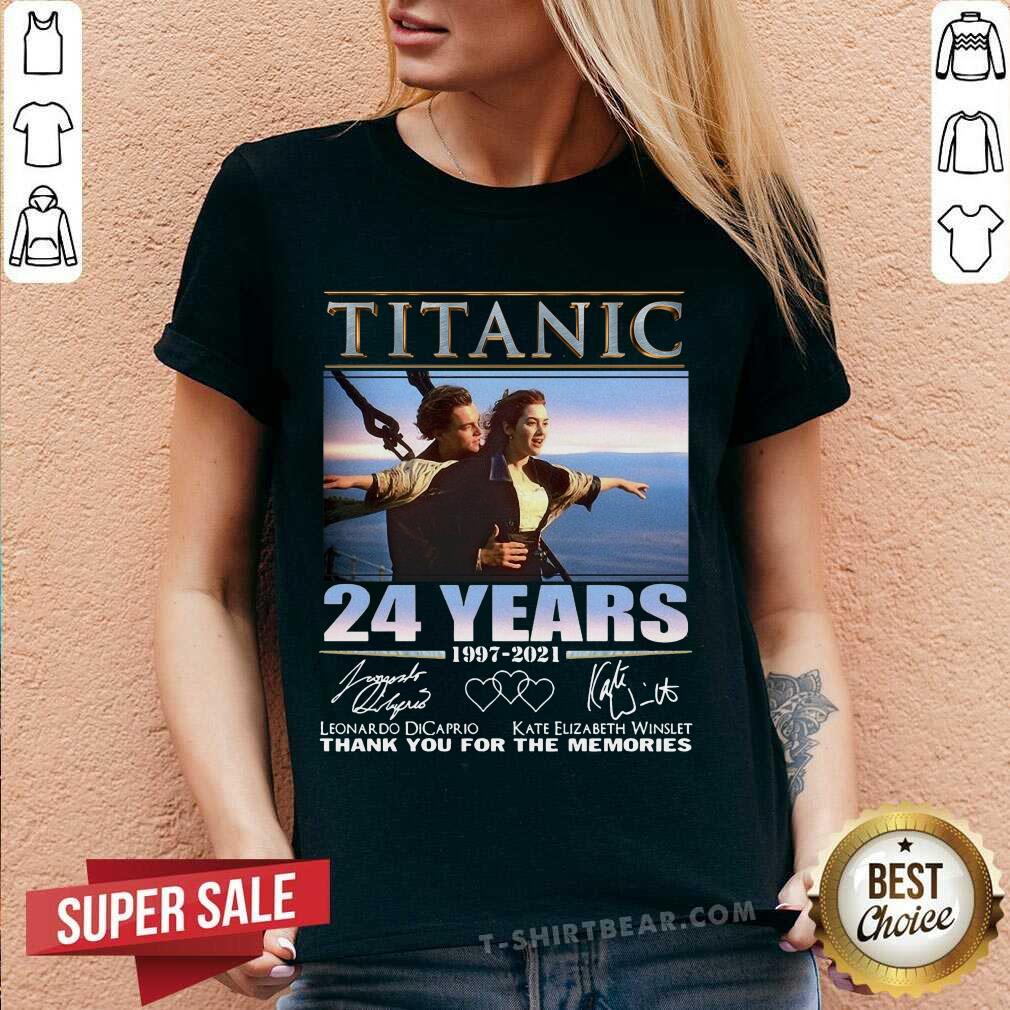 Hot Titanic 24 Years 1997 2021 Thank You For The Memories Signatures Shirt