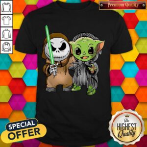 Pretty Baby Yoda And Jack Skellington Shirt
