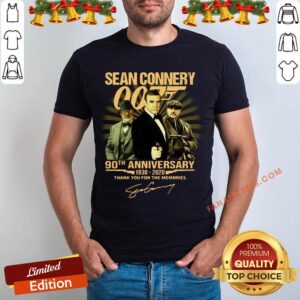 Awesome Sean Connery 90th Anniversary 1930 2020 Thank You For The Memories Signature Shirt