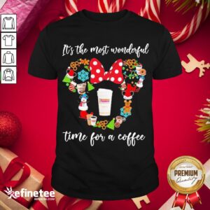 Happy Minnie Mouse Dunkin’ Donuts It’s The Most Wonderful Time For A Coffee Christmas Shirt