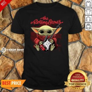 Pretty Baby Yoda Hug Guitar The Rolling Stones Shirt