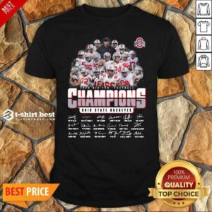 Official Ohio State Buckeyes 2020 Big Ten Football Champions Signatures Shirt