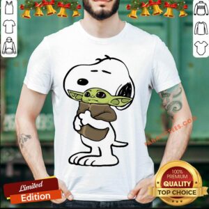 Premium Snoopy Hugging Yoda Baby Shirt