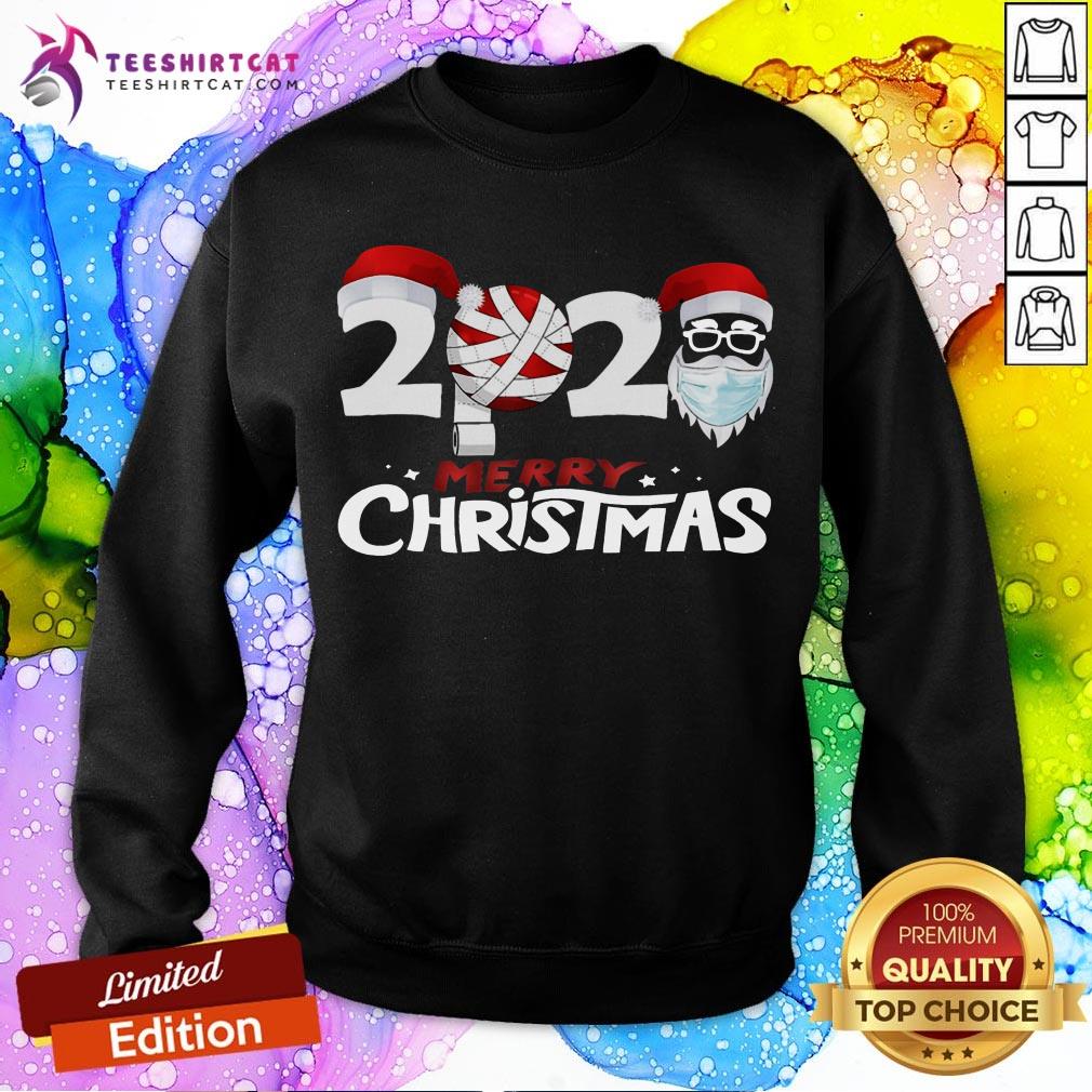 Merry Christmas 2020 Funny Santa Quarantine Xmas Face Mask T-Shirt