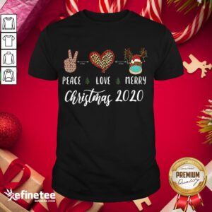 Official Peace Love Merry Christmas 2020 Quarantine Reindeer Mask Shirt