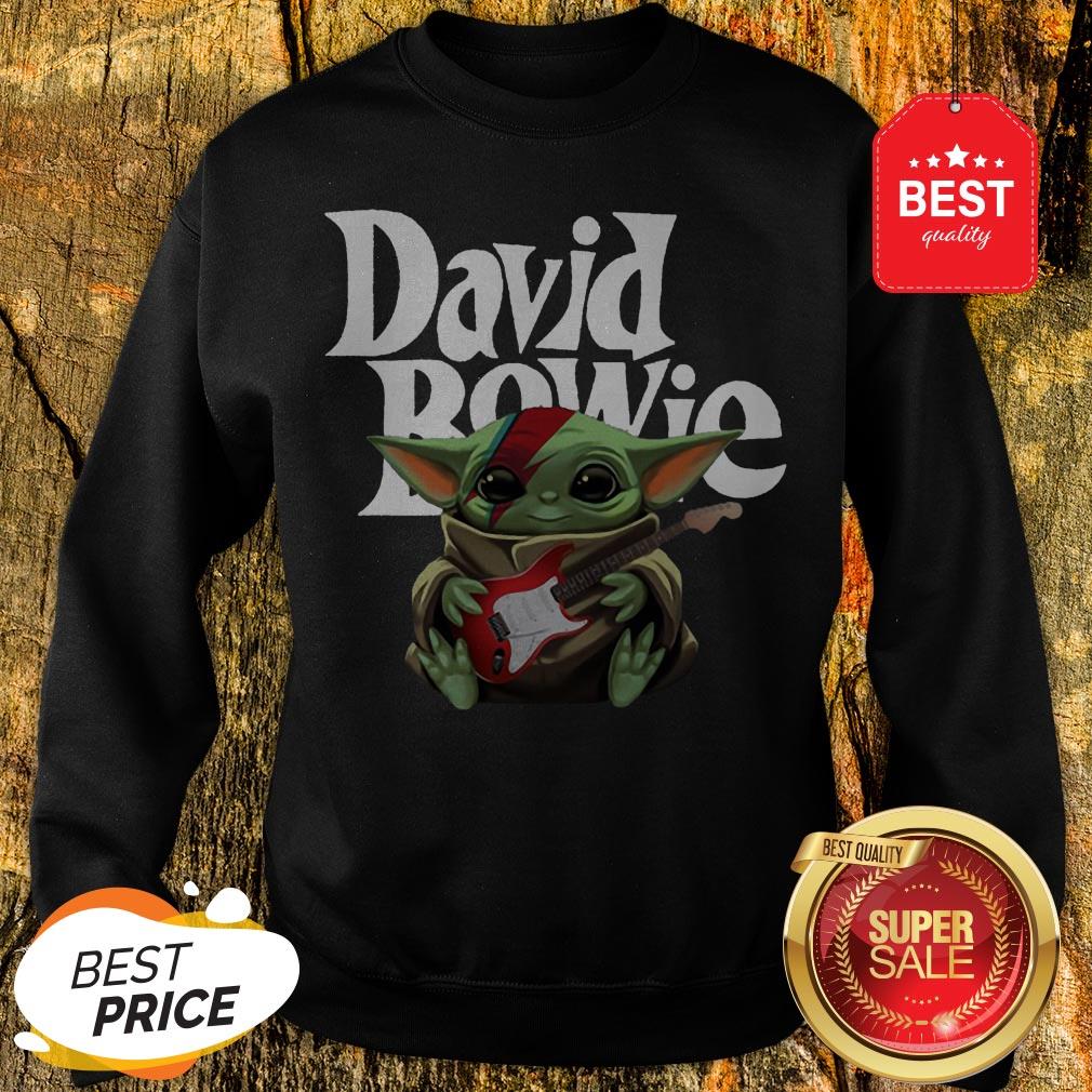 Nice Baby Yoda Hug Guitar David Bowie Star Wars Shirt