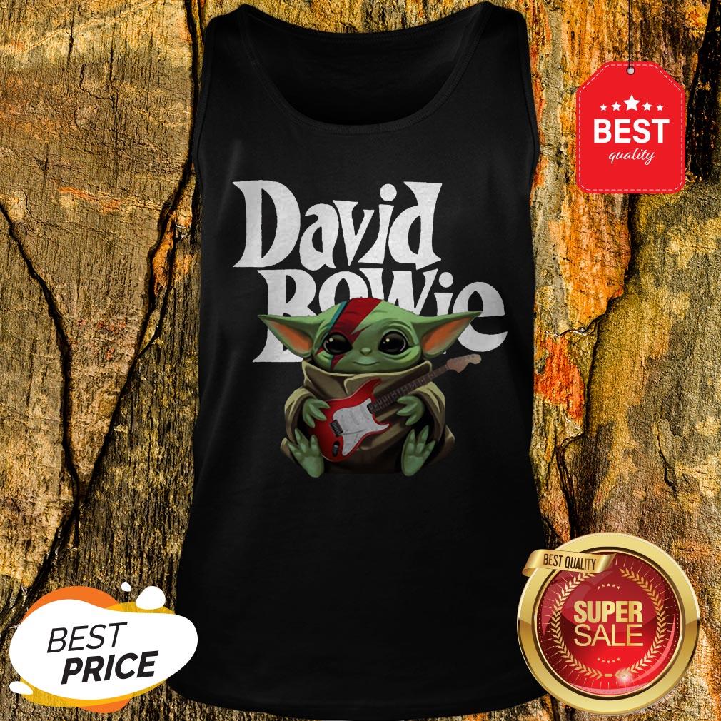 Nice Baby Yoda Hug Guitar David Bowie Star Wars Shirt