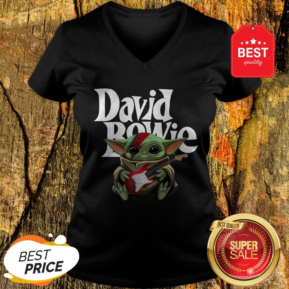 Nice Baby Yoda Hug Guitar David Bowie Star Wars Shirt