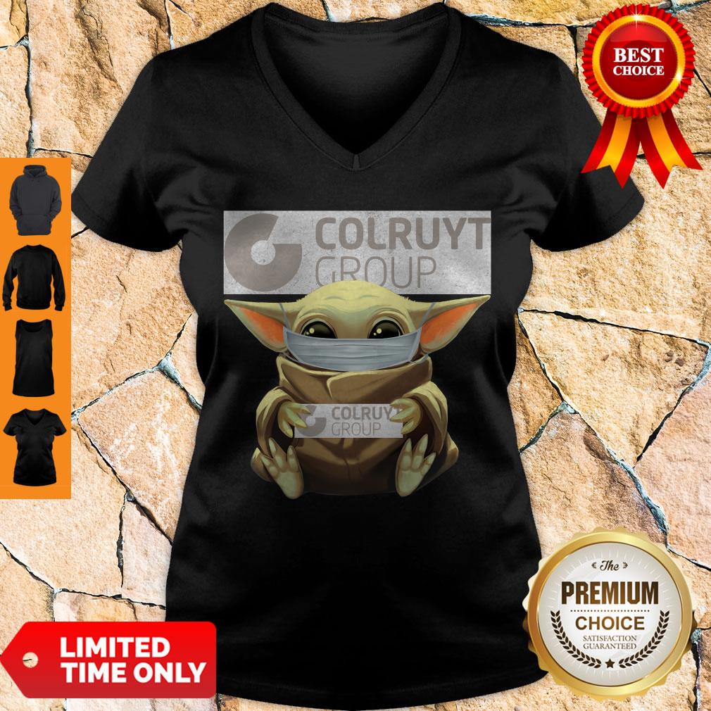 Nice Baby Yoda Mask Hug Colruyt Group Shirt