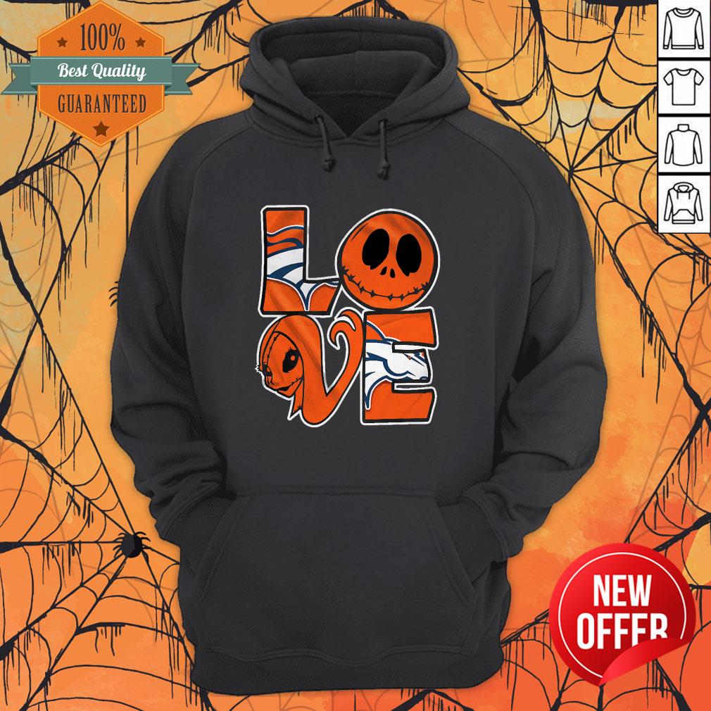 Nice Denver Broncos Jack Skellington And Sally Love Shirt