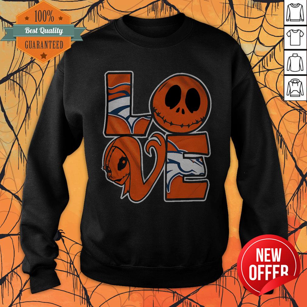Nice Denver Broncos Jack Skellington And Sally Love Shirt