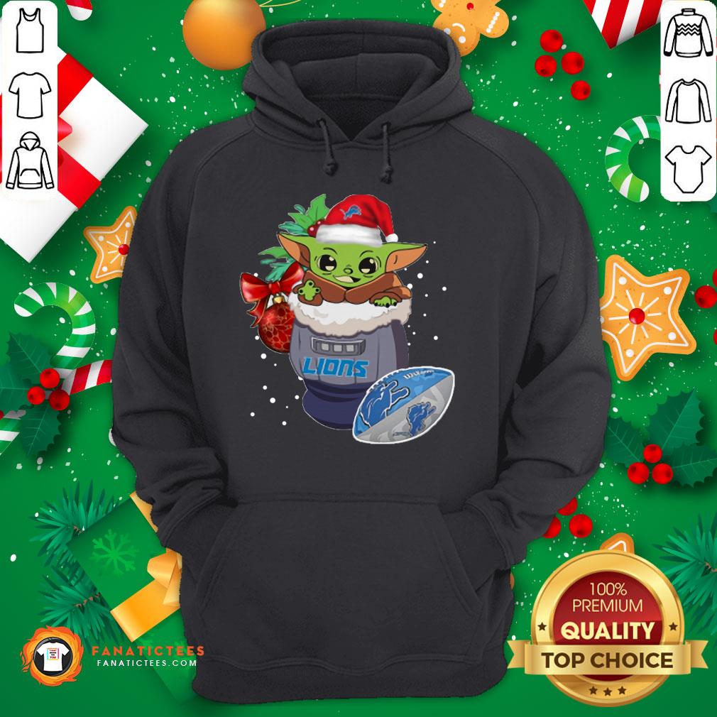 Nice Detroit Lions Christmas Baby Yoda Star Wars Funny Happy NFL T-Shirt