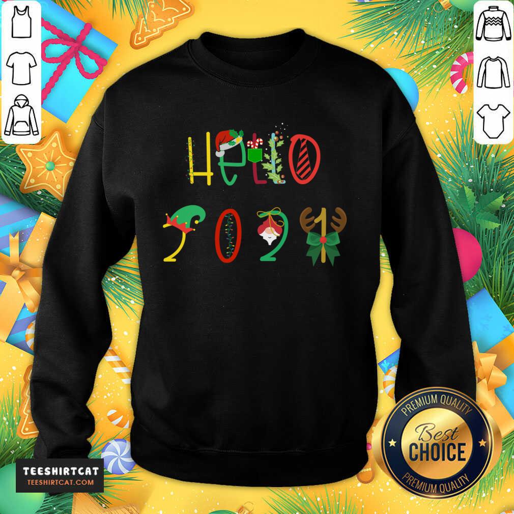 Nice Hello 2021 Funny Happy New Year Hello 2021T-Shirt