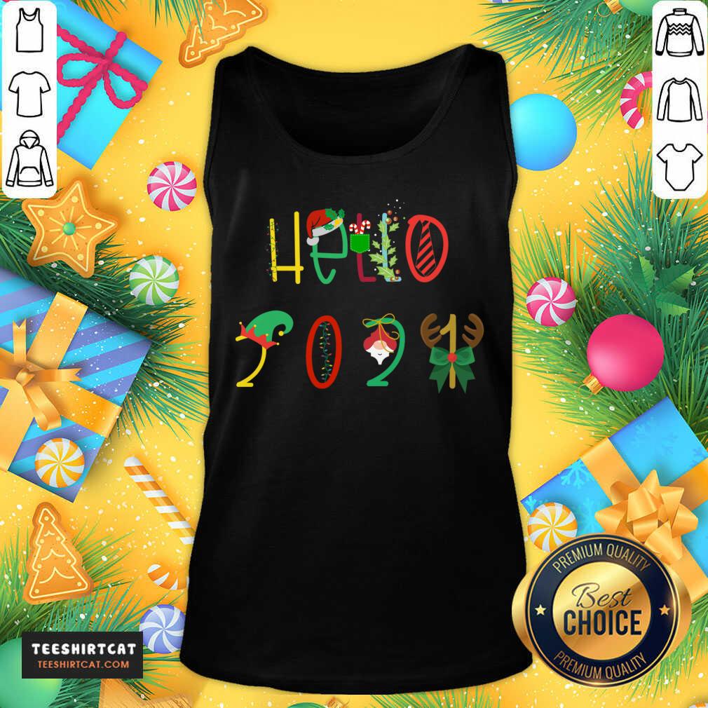 Nice Hello 2021 Funny Happy New Year Hello 2021T-Shirt