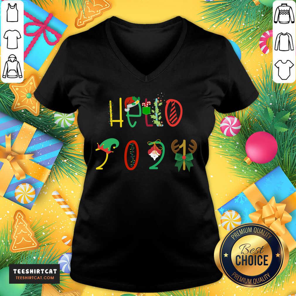 Nice Hello 2021 Funny Happy New Year Hello 2021T-Shirt