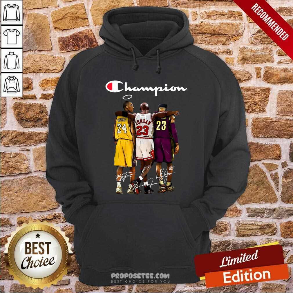 Nice Kobe Bryant Michael Jordan Lebron James Champion Signatures Shirt