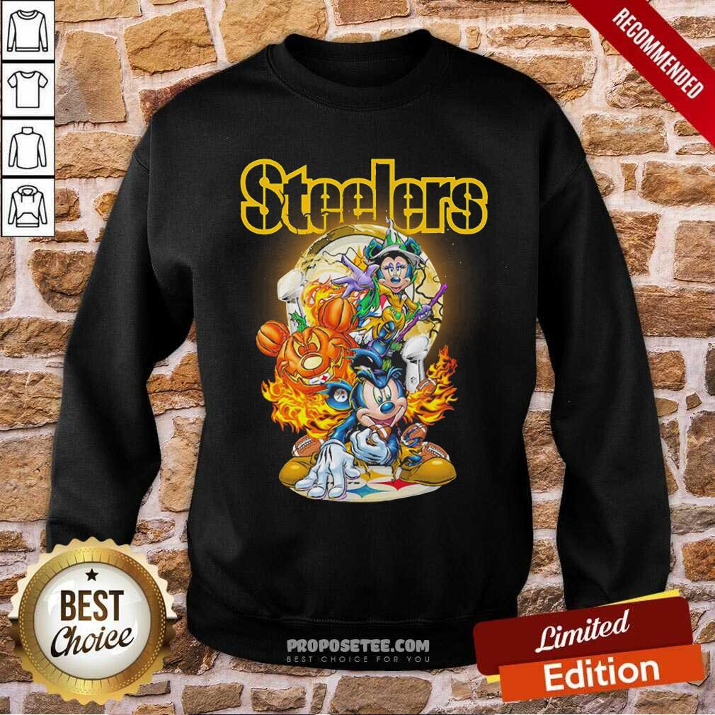 Nice Mickey Mouse Pumpkin Pittsburgh Steelers Halloween Shirt