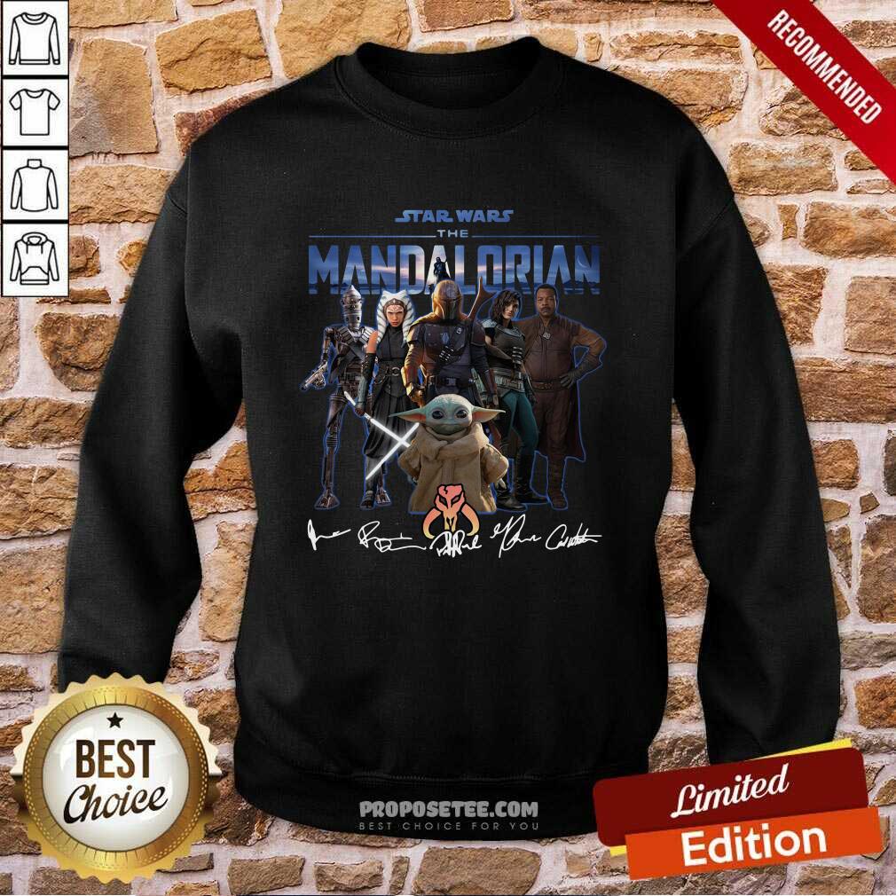 Nice Star Wars The Mandalorian And Baby Yoda Signatures Shirt
