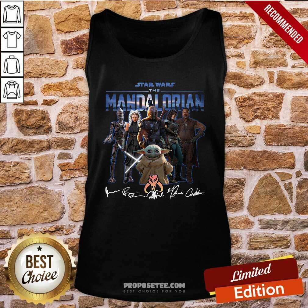 Nice Star Wars The Mandalorian And Baby Yoda Signatures Shirt