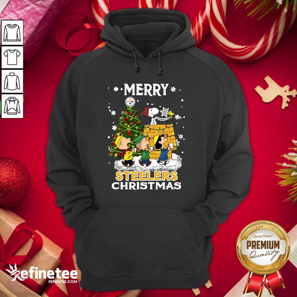 Nice The Peanuts Snoopy And Friend Merry Steelers Ugly Christmas Shirt