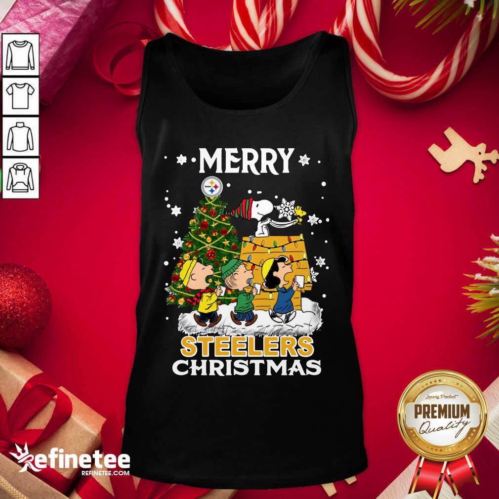 Nice The Peanuts Snoopy And Friend Merry Steelers Ugly Christmas Shirt