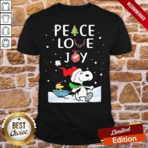 Funny Merry Christmas Peanuts Snoopy Peace Love Joy Shirt