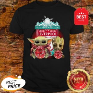Baby Yoda And Baby Groot Hug Liverpool You’ll Never Walk Alone Shirt