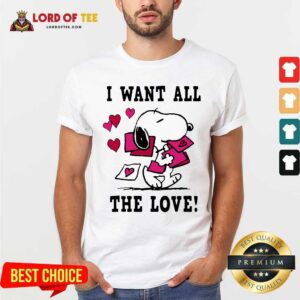 Hot Nice Peanuts Snoopy All The Love Valentines Shirt