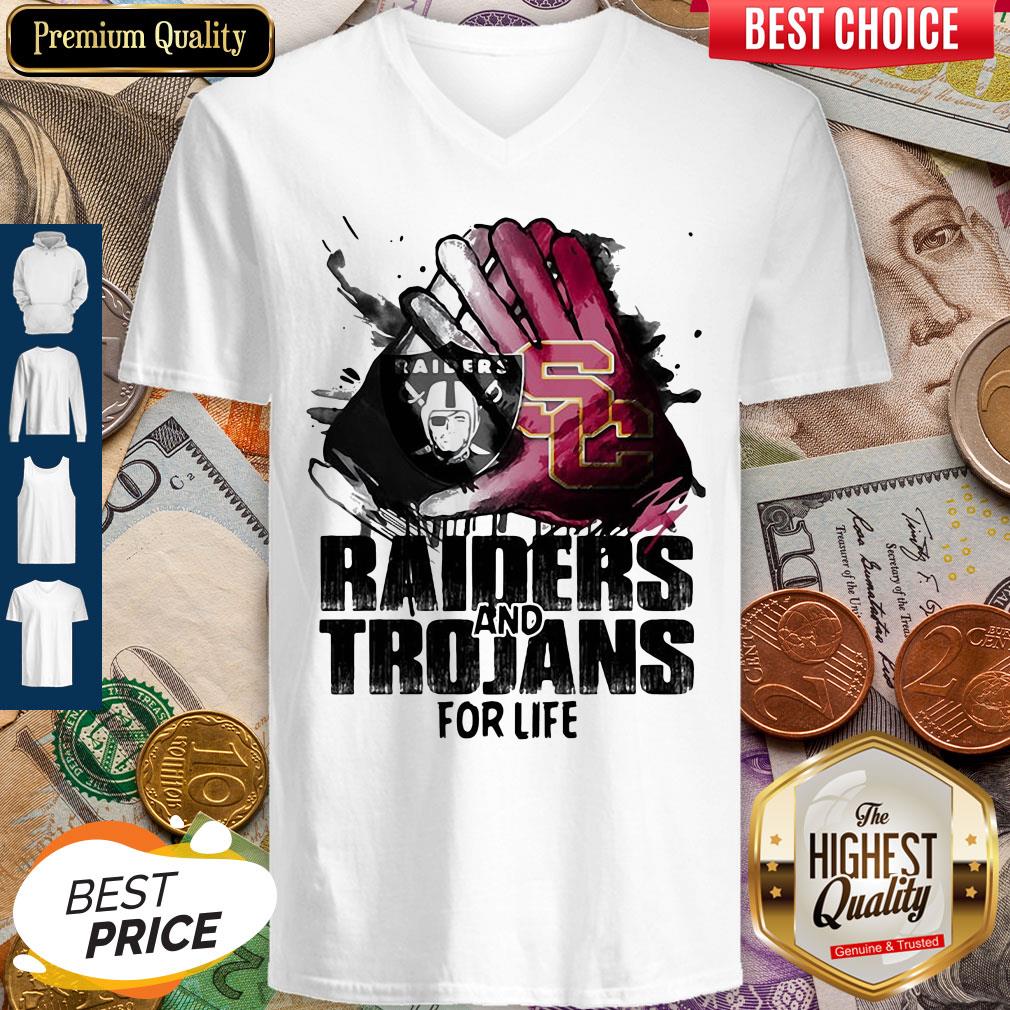 Oakland Raiders And Southern California Trojans For Life Art Shirt