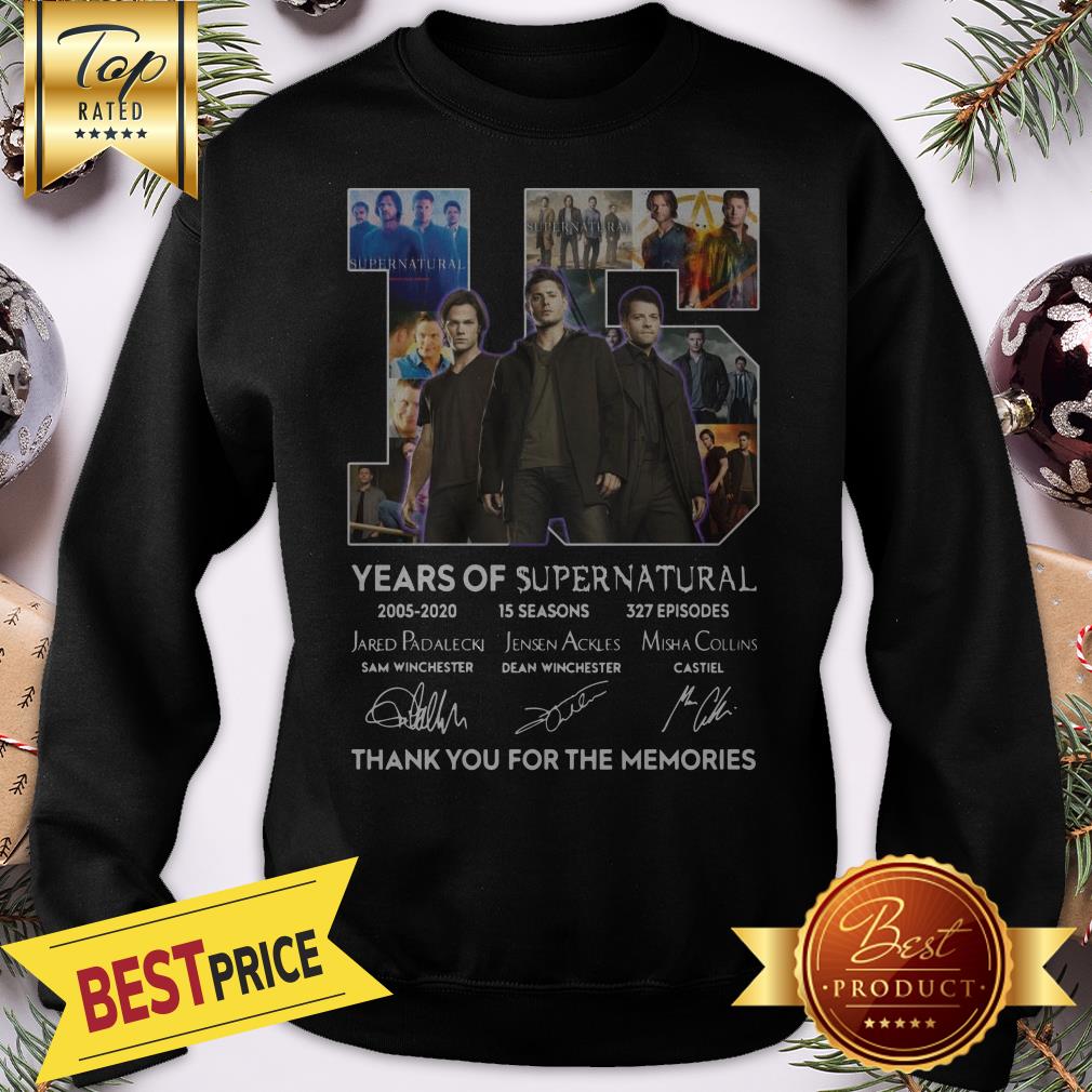 Official 15 Years Of Supernatural Thank You For The Memories Shirt