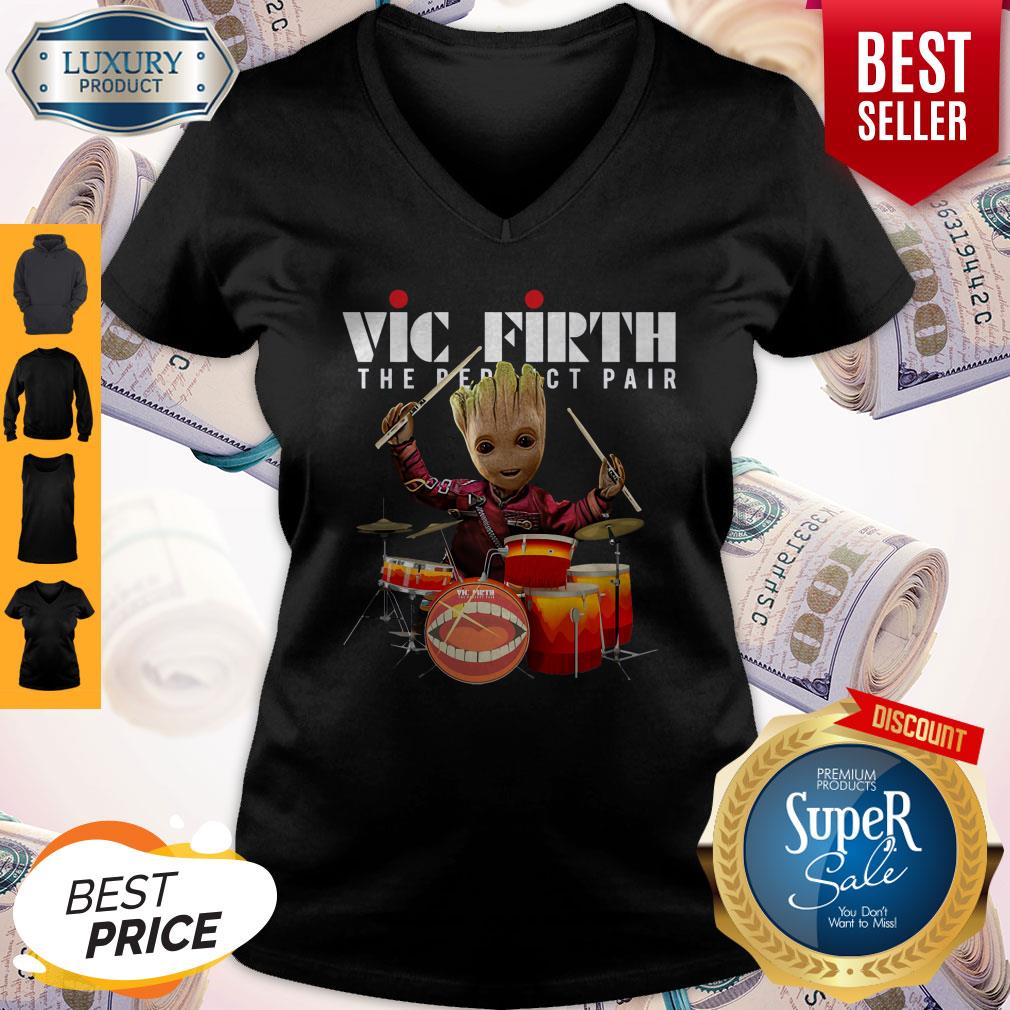 Official Baby Groot Show Animal Playing Vic Firth The Perfect Pair Shirt