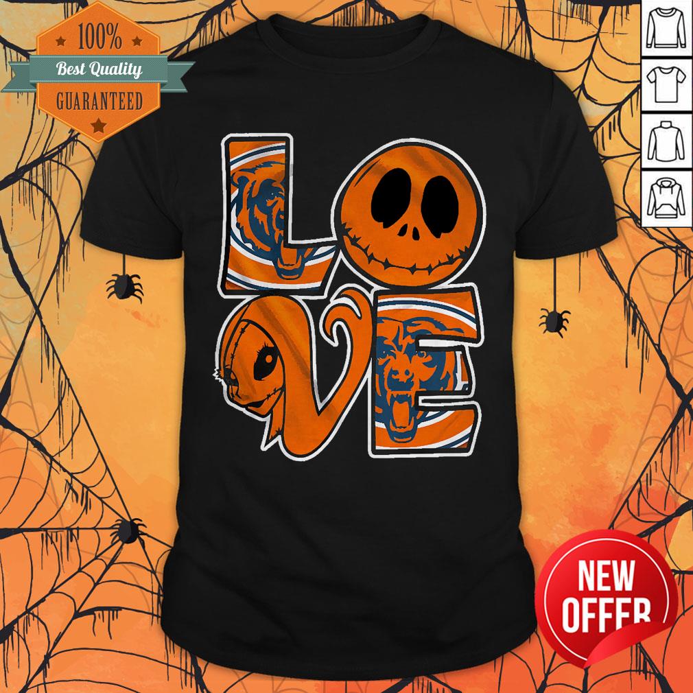 Official Chicago Bears Jack Skellington And Sally Love Shirt