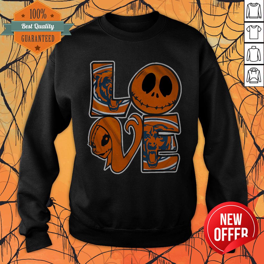 Official Chicago Bears Jack Skellington And Sally Love Shirt