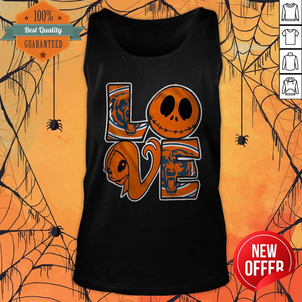 Official Chicago Bears Jack Skellington And Sally Love Shirt