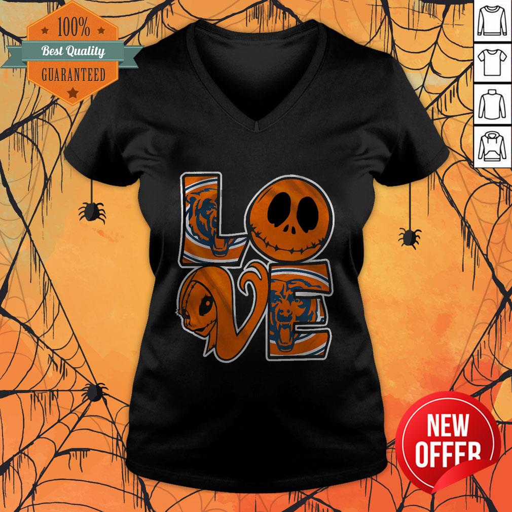 Official Chicago Bears Jack Skellington And Sally Love Shirt